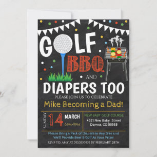 Einladung zum Golf und GRILLEN Baby Dusche