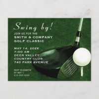Einladung zum Golfspiel Postkarte
