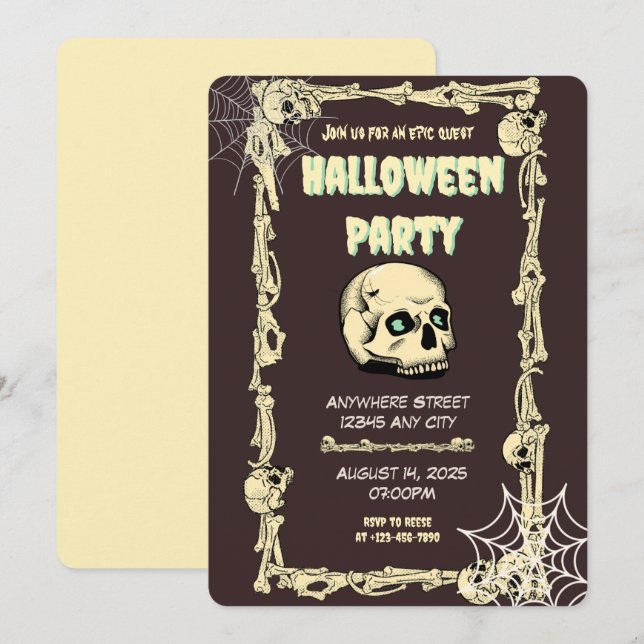 Einladung zum Halloween-Party der Kühle: wagen Sie (Vorne/Hinten)