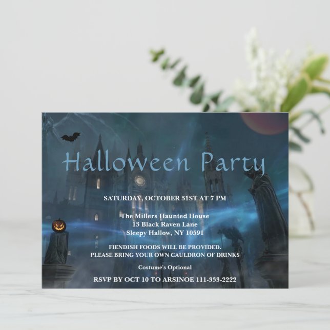 Einladung zum Halloween-Party Eerie Night (Stehend Vorderseite)