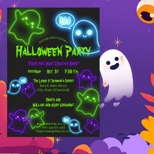 Einladung zum Halloween-Party niedliche Kostüme Postkarte