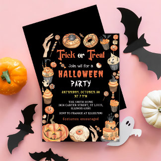 Einladung zum Halloween-Party Trick oder Treat Spo