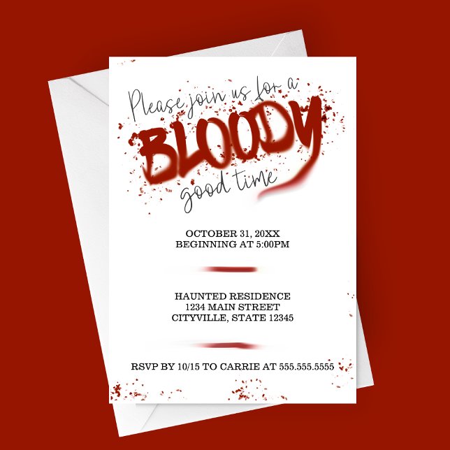 Einladung zum Halloween-Party zur guten Stunde (Bloody Good Time | Spooky Halloween Party Invitation)