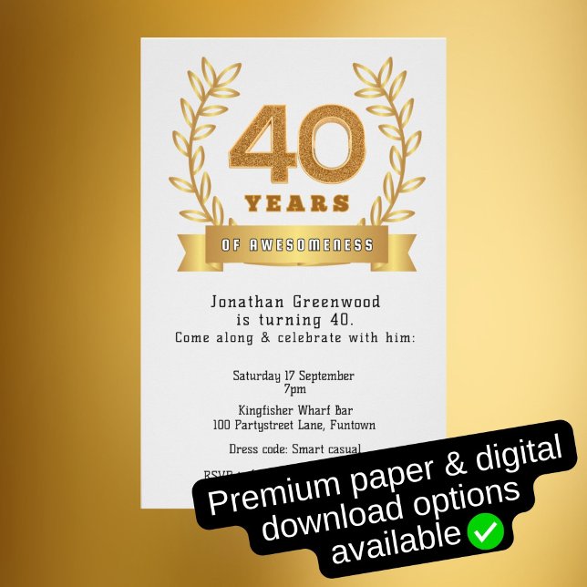 Einladung zum Haushalt "40 Jahre Großartigkeit" Flyer (Von Creator hochgeladen)