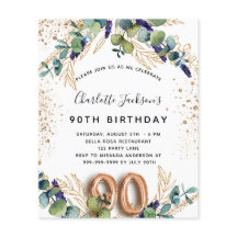 Einladung zum Haushalt für Eukalyptus zum 90. Gebu