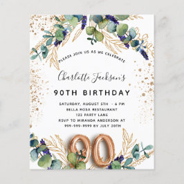 Einladung zum Haushalt für Eukalyptus zum 90. Gebu Flyer