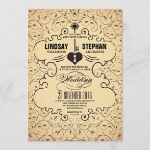 Einladung zum Heart Key Vintage Wedding