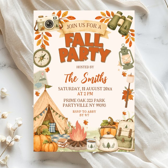 Einladung zum Herbst-Camping-Themenparty (Von Creator hochgeladen)