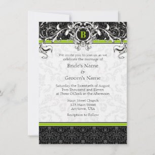 Einladung zum Hochzeitsauftakt A6 Lime Green Black
