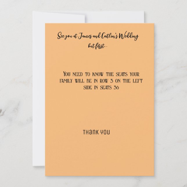 Einladung zum Hochzeitsessen (Vorderseite)