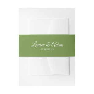 Einladung zum Hochzeitsessen Bänder/Wraps (grün) Einladungsbanderole