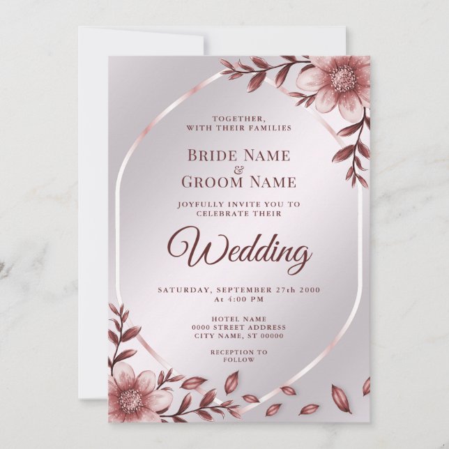 Einladung zum Hochzeitsfeiern (Vorderseite)