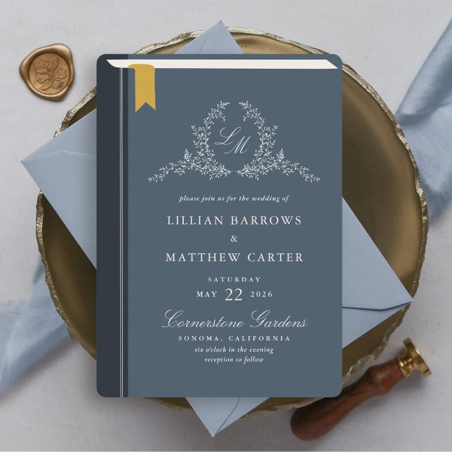 Einladung zum Hochzeitsfeiern (Monogramed Book Cover Wedding Invitation)