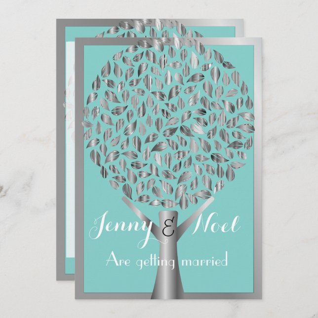 Einladung zum Hochzeitsfeiern an der Silbergrenze  (Vorne/Hinten)