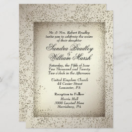 Einladung zum Hochzeitsfeiern im antiken Glitzer