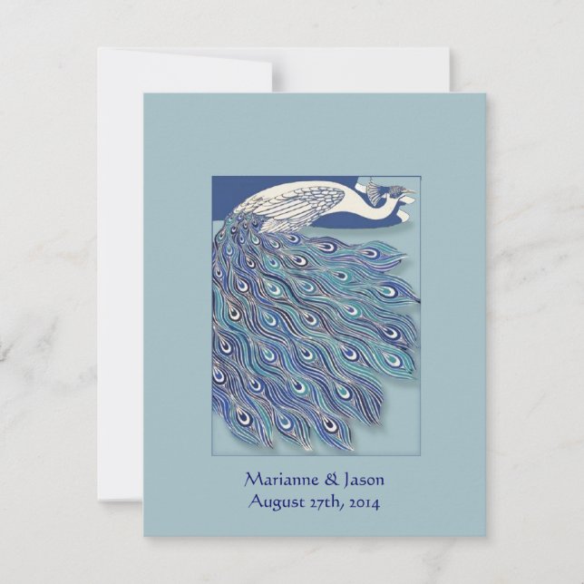 Einladung zum Hochzeitsfeiern im Jugendstil (Vorderseite)