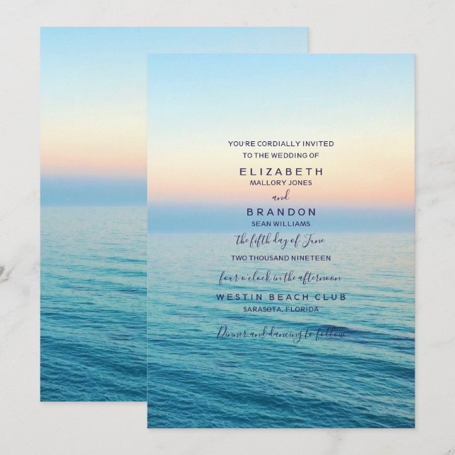 Einladung zum Hochzeitsfeiern im Sunset Sky Beach (Vorne/Hinten)