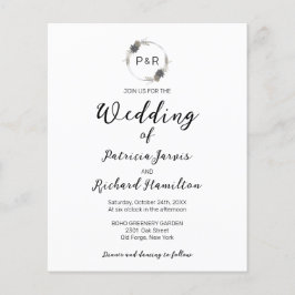 Einladung zum Hochzeitsfeiern in Monogram Floral B