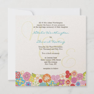 Einladung zum Hochzeitsfeiern in Monogram Spring