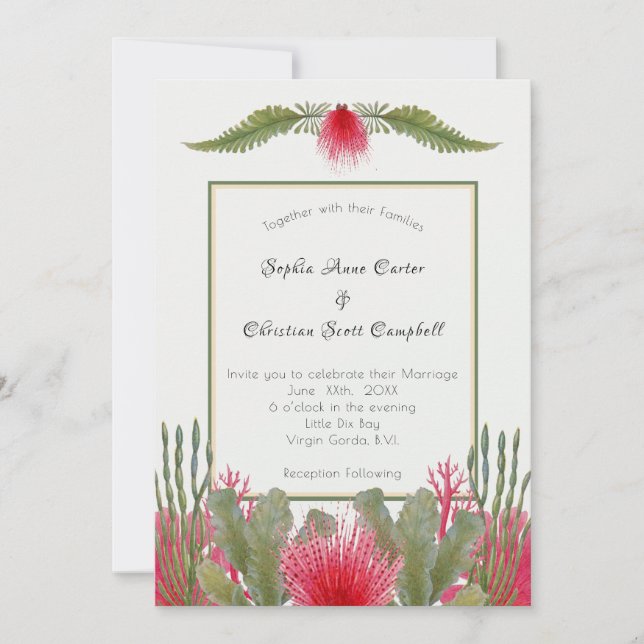 Einladung zum Hochzeitsfeiern in Nautical Beach (Vorderseite)