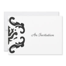 Einladung zum Hochzeitsfeiern in stilvollen Schwar