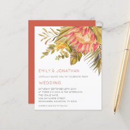 Einladung zum Hochzeitsfeiern in tropischen Blätte