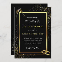 Einladung zum Hochzeitsfeiern mit Black and Gold R