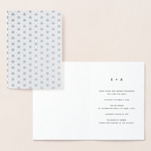 Einladung zum Hochzeitsfeiern mit einfachem geomet