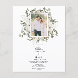 Einladung zum Hochzeitsfeiern mit floralem Foto