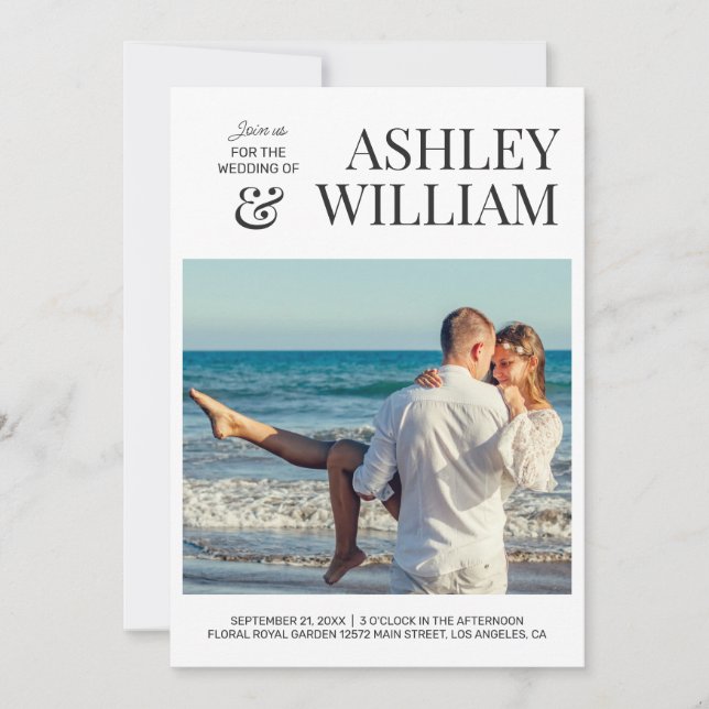 Einladung zum Hochzeitsfeiern mit individuellem Fo (Vorderseite)