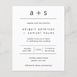 Einladung zum Hochzeitsfeiern mit Minimalistischem