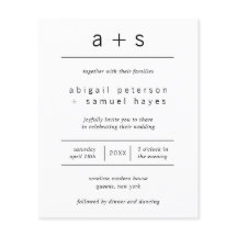 Einladung zum Hochzeitsfeiern mit Minimalistischem