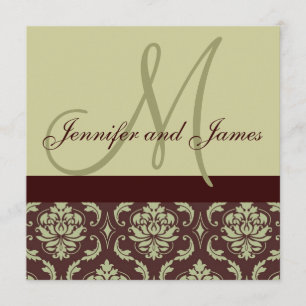 Einladung zum Hochzeitsfeiern Mongram Taupe Brown 