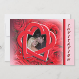 Einladung zum Hochzeitsfeiern - Rote Rosen und Her