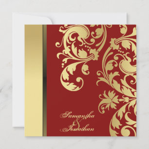 Einladung zum Hochzeitsfeiern Roter Goldschimmer W