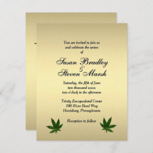 Einladung zum Hochzeitsfeiern von Classy Gold Weed