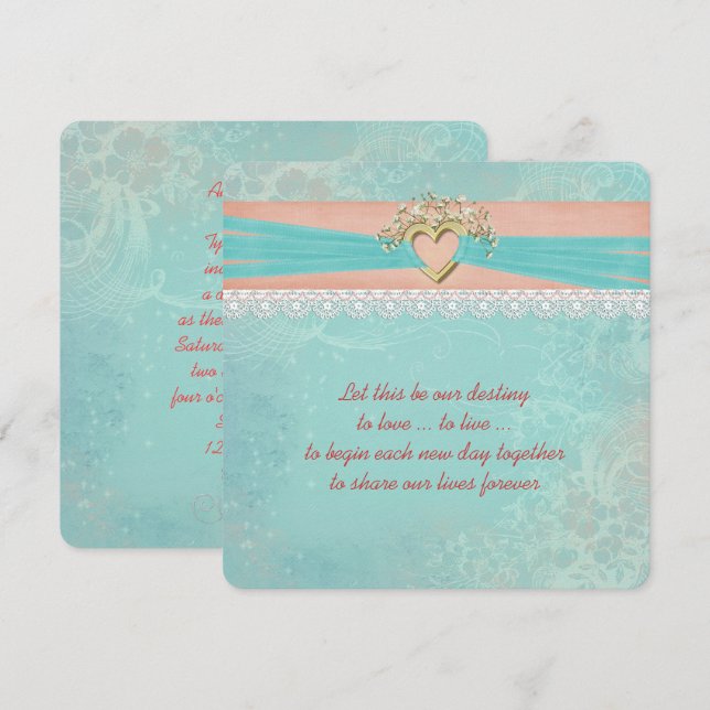 Einladung zum Hochzeitsherz (Vorne/Hinten)