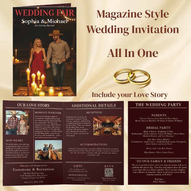 Einladung zum Hochzeitslandmagazin (Wedding Country Magazine Cover Invitation All in One)