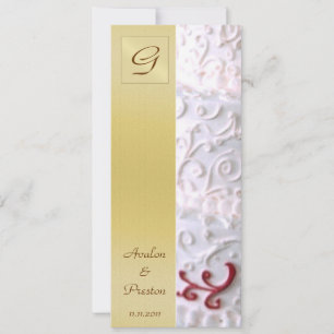 Einladung zum Hochzeitsprogramm für Monogram White
