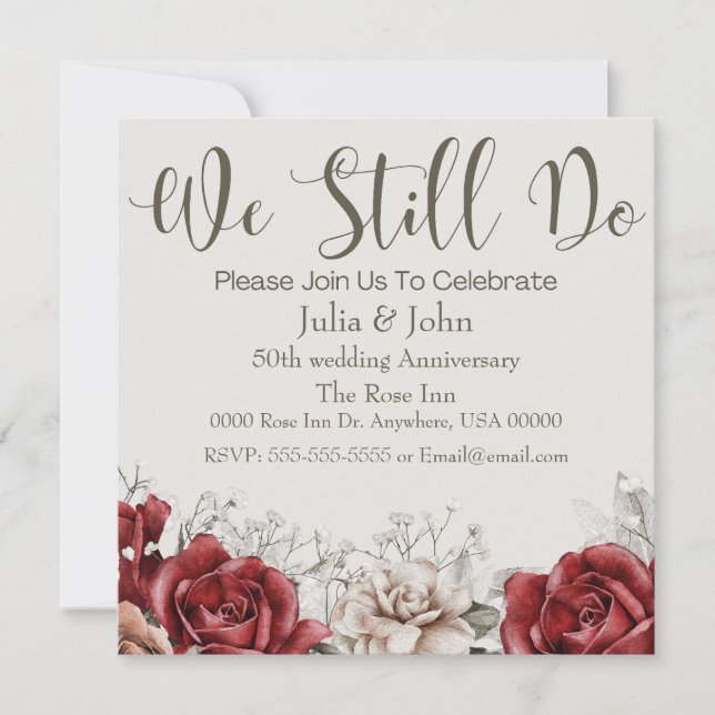 Einladung zum Hochzeitstag im neuen Jahrgang (Vorderseite)