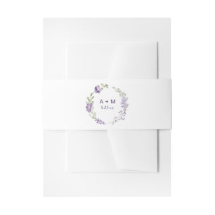 Einladung zum Hochzeitstag Lila Lavender Floral Bo Einladungsbanderole