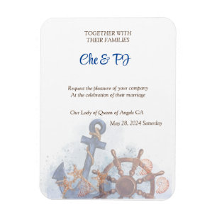 Einladung zum Hochzeitsthema Nautical Beach Magnet