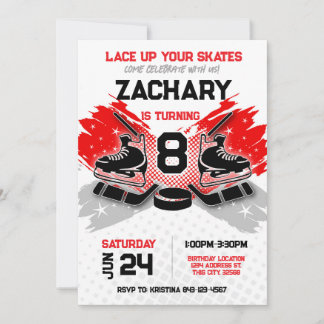 Einladung zum Hockey Geburtstag RED