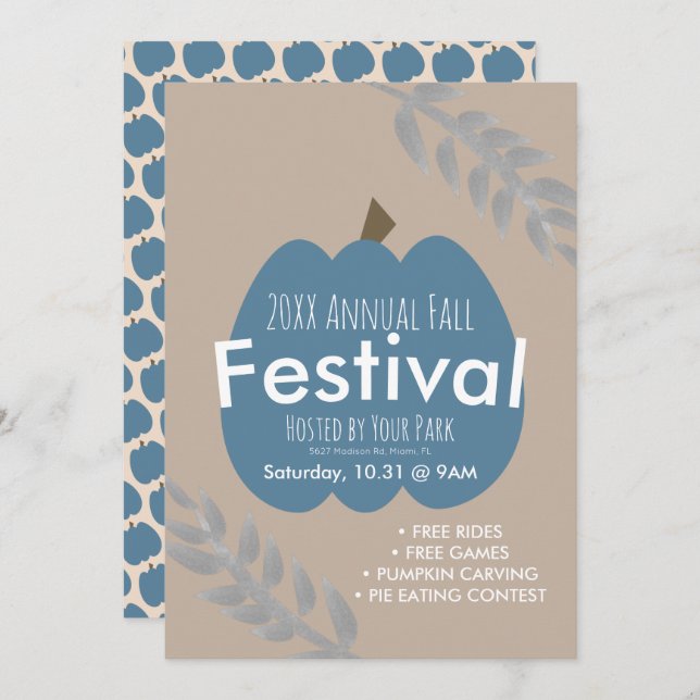 Einladung zum jährlichen Herbstfestival Pumpkin Br (Vorne/Hinten)