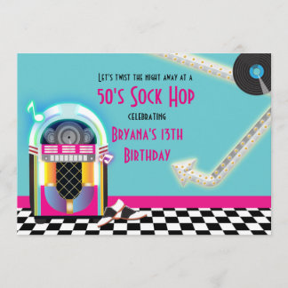 Einladung zum Jukebox Dance Party Sock Hop