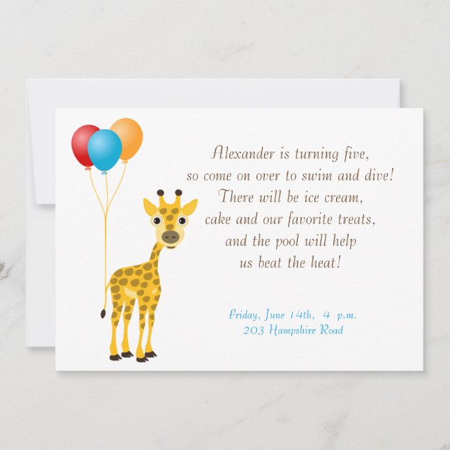 Einladung zum Kindergeburtstag (Vorderseite)