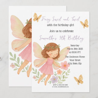 Einladung zum Kindergeburtstag mit Fairy-Themed