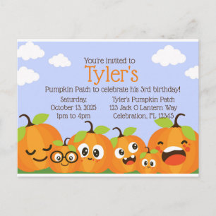 Einladung zum Kindergeburtstag von Pumpkin-Patches Postkarte