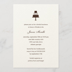 Einladung zum klassischen Tiered Cake Bridal Dusch