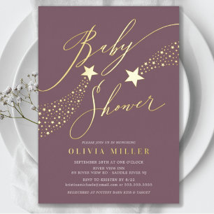 Einladung zum kleinen Star Baby Shower Foil